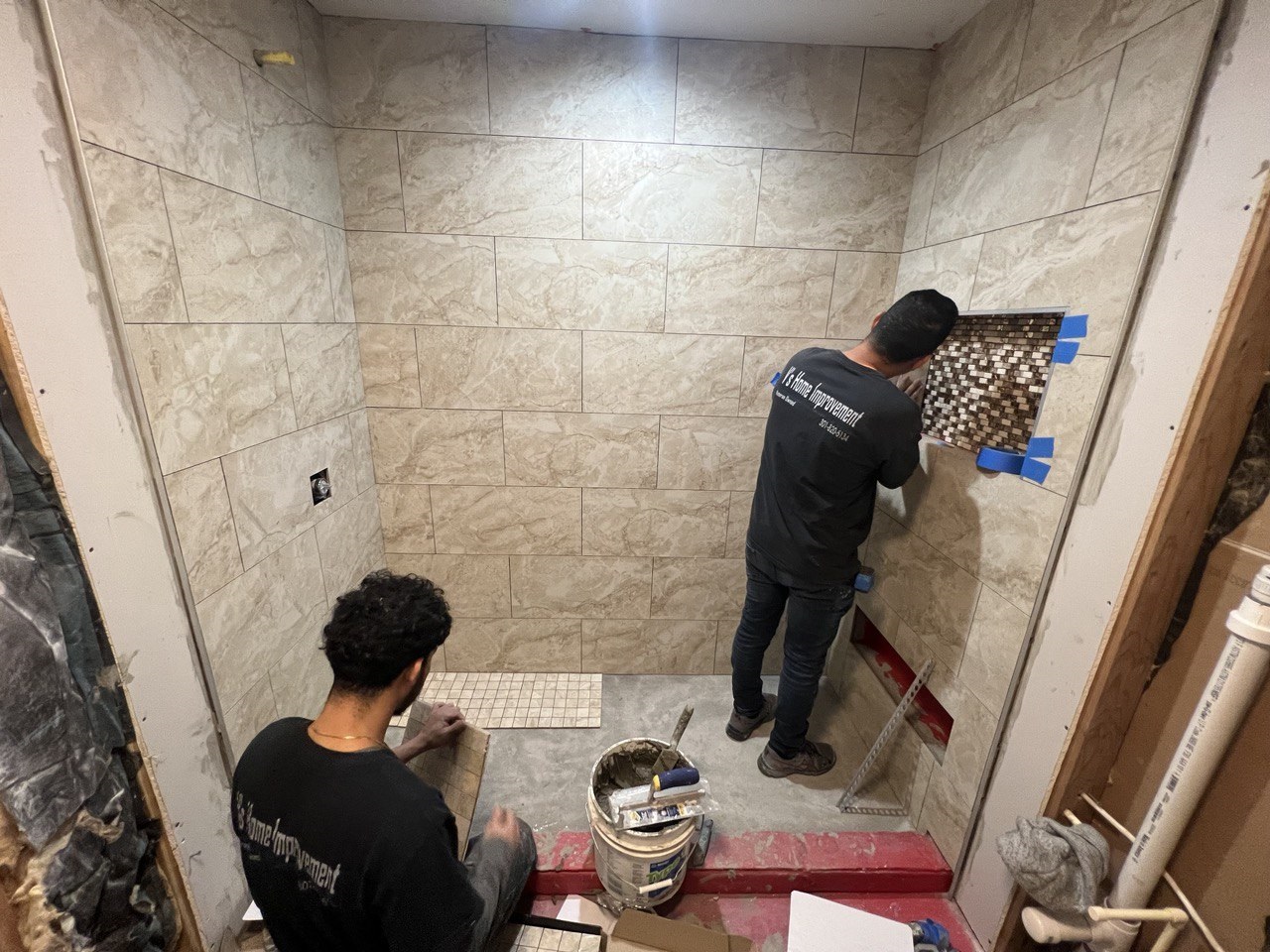 Installing new bathroom tiles